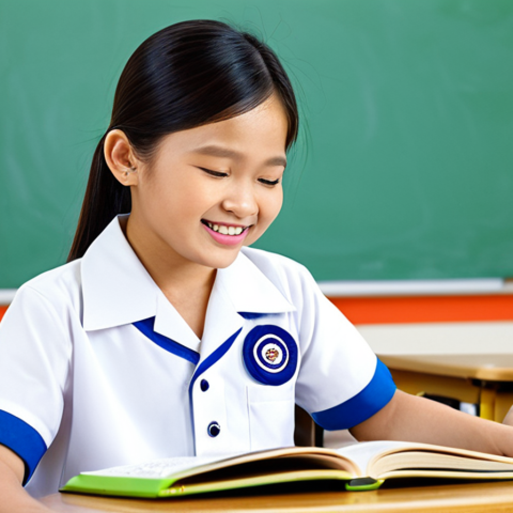 School Setting**
"A fully clothed Thai elementary school student wearing a neat uniform, participating in a speech therapy session in a bright and cheerful classroom. The SLP is assisting the child with reading exercises. Appropriate attire, perfect anatomy, well-formed hands, natural pose, professional, family-friendly, safe for work, appropriate content."
**